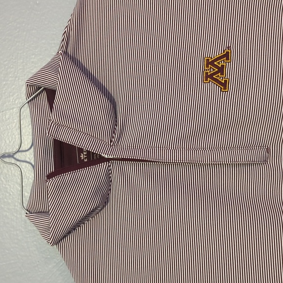 Peter Millar X Minnesota Perth Mini-Stripe Performance Pullover Maroon White M - Picture 5 of 11
